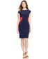 American Living Color blocked Cap Sleeve Boat Neck Sheath Dress Navy Red 10