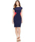 Фото #1 товара American Living Color blocked Cap Sleeve Boat Neck Sheath Dress Navy Red 10