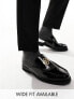 ASOS DESIGN mule loafers in black faux leather with pearl badge