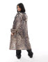 ASOS DESIGN Curve long raincoat in animal print