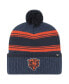 ფოტო #1 პროდუქტის Men's Navy Chicago Bears Fadeout Cuffed Knit Hat with Pom