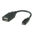 Фото #9 товара ROLINE USB 2.0 Cable - USB Type A F - Micro USB B M - OTG 0.15 m - 0.15 m - Micro-USB B - USB A - USB 2.0 - Male/Female - Black
