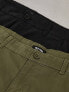 Фото #3 товара Only & Sons 2 pack cargo trousers in black & khaki