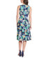 Фото #2 товара Women's Floral-Print Keyhole Fit & Flare Dress