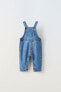 Denim dungarees with pocket