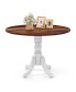 Фото #1 товара 4-Person Dining Table Wooden Kitchen Table with Solid Rubber Wood Frame for Kitchen