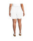 Фото #3 товара Plus Size High Rise Drawstring A-line 7" Linen Shorts