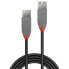 Фото #3 товара Lindy 2m USB 2.0 Type A Extension Cable - Anthra Line - 2 m - USB A - USB A - USB 2.0 - 480 Mbit/s - Black - Grey