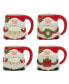 Фото #1 товара Christmas 18 oz 3-D Gnome Mugs Set of 4, Service for 4