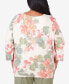 Plus Size Tuscan Sunset Floral Textured Top