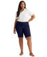 ფოტო #4 პროდუქტის Plus-Size Stretch Cotton Shorts