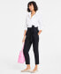 Фото #4 товара Women's Belted Paperbag Pants, Created for Macy's