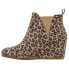 Фото #4 товара TOMS Kelsey Leopard Round Toe Wedge Booties Womens Brown Casual Boots 10014153T