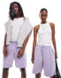 Weekday Unisex jersey shorts in lilac exclusive to ASOS Сиреневый, 2XS - EU 32 - фото #1