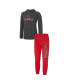 Men's Red and Charcoal Los Angeles Angels Meter Hoodie and Joggers Set
