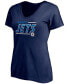 ფოტო #3 პროდუქტის Women's Navy Winnipeg Jets Mascot In Bounds V-Neck T-shirt