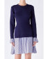 Фото #1 товара Women's Poplin Combo Knit Dress