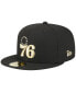 ფოტო #4 პროდუქტის Men's Black Philadelphia 76ers 59FIFTY Day 59FIFTY Fitted Hat