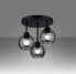 Фото #6 товара Lampa sufitowa Sollux Sollux Alino 3 SL.1140 plafon lampa sufitowa 3x60W E27 dymiona/czarna