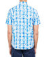 Men's Slim-Fit Performance Stretch Gingham Floral Short-Sleeve Button-Down Shirt