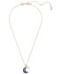 Фото #2 товара Swarovski rose Gold-Tone Crystal Moon & Imitation Pearl Pendant Necklace, 15-3/4" + 2-3/4" extender