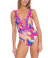 Фото #1 товара Trina Turk 285489 Women's Sevilla Plunge One-Piece Swimsuit, Size 4