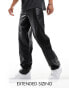 Фото #1 товара ASOS DESIGN baggy leather look trousers in black