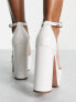 Фото #3 товара ASOS DESIGN Priority platform high block heeled shoes in white croc