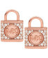 ფოტო #1 პროდუქტის 14K Rose Gold-Plated Sterling Silver Pave Lock Stud Earrings