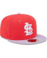 ფოტო #4 პროდუქტის Men's Red, Lavender St. Louis Cardinals Spring Color Two-Tone 59FIFTY Fitted Hat