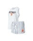 ფოტო #1 პროდუქტის Women's White Detroit Tigers Reel Pinstripe Tank Top and Shorts Sleep Set