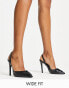 Glamorous Wide Fit – Lack-Pumps in Schwarz mit Lack-Absätzen