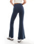 Фото #5 товара Monki super soft low waist flare jersey trousers in blue