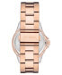 ფოტო #3 პროდუქტის Women's Rose Gold-Tone Metal Link Bracelet Watch, 40X47.5mm