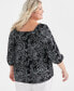 Floral-Print Square-Neck Top, Created for Macy's