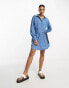 Фото #8 товара ASOS DESIGN Tall denim mini dress with belt in midwash