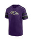 Фото #3 товара Men's Purple Baltimore Ravens Textured Hashmark V-Neck T-shirt