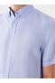 Фото #4 товара Рубашка мужская LC Waikiki SOUTHBLUE Regular Fit Коротким рукавом из льна 100%Кетен