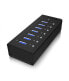 ICY BOX IB-AC618 - USB 3.2 Gen 1 (3.1 Gen 1) Type-A - 5000 Mbit/s - Black - Aluminium - 100 - 240 V - 110 mm