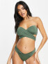 ASOS DESIGN v front bikini bottom in khaki