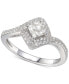 ფოტო #1 პროდუქტის Cubic Zirconia Square Halo Ring in Sterling Silver