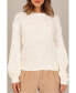 Фото #2 товара Women's Katrina Textured Sleeve Crewneck Knit Sweater