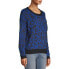 Фото #2 товара Scoop Women's Blue Leopard Intarsia Crewneck Boxy fit Sweater Size Medium M