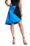 MILLY 161135 Women's Color Block Asymmetrical Skirt Black/Blue Sz. 0