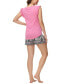 ფოტო #2 პროდუქტის Women's Ruffle Sleeve Tank with the Shorts 2 Pc. Pajama Set