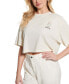 ფოტო #3 პროდუქტის Women's Flower Market Embellished Cropped T-Shirt