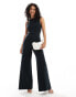 Фото #1 товара Abercrombie & Fitch slash neck jumpsuit with cut out back in black