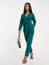 Фото #4 товара Closet London Petite tie waist kimono jumpsuit in emerald