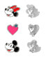 Фото #2 товара Mickey and Minnie Mouse Fashion Clip On Earrings - Set of 3