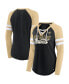 ფოტო #3 პროდუქტის Women's Black, Gold New Orleans Saints True to Form Raglan Lace-Up V-Neck Long Sleeve T-shirt